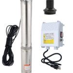 0.5HP 1HP 2HP Deep Well Submersible Pump Stainless Steel Water Pump with 100ft Power Cord Extra Outlet Heavy Duty 1hp-110v Control Box