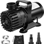 3000 GPH Submersible Water Pump with Barrier Bag, 150W Pond Pump with 18FT. Lift Height, Ultra Quiet Aquarium Pump for Pond, Waterfall, Fish Tank, Statuary, Hydroponic