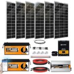 1200W 24V 5.52KWH Lithium Battery Solar System Off Grid:6pcs 195W Bifacial Solar Panels+2Pcs 12.8V 280Ah Lithium Battery+60A MPPT Charge Controller+3000W Pure Sine Wave Inverter